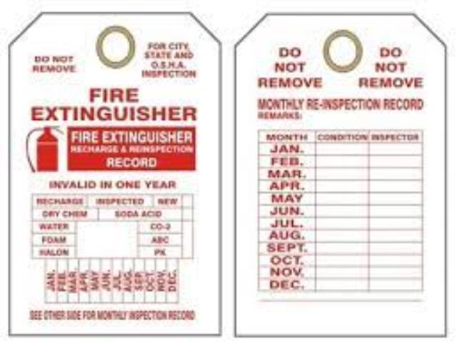 Rental store for FIRE EXTINGUISHER TAGS  Punched in Birmingham AL
